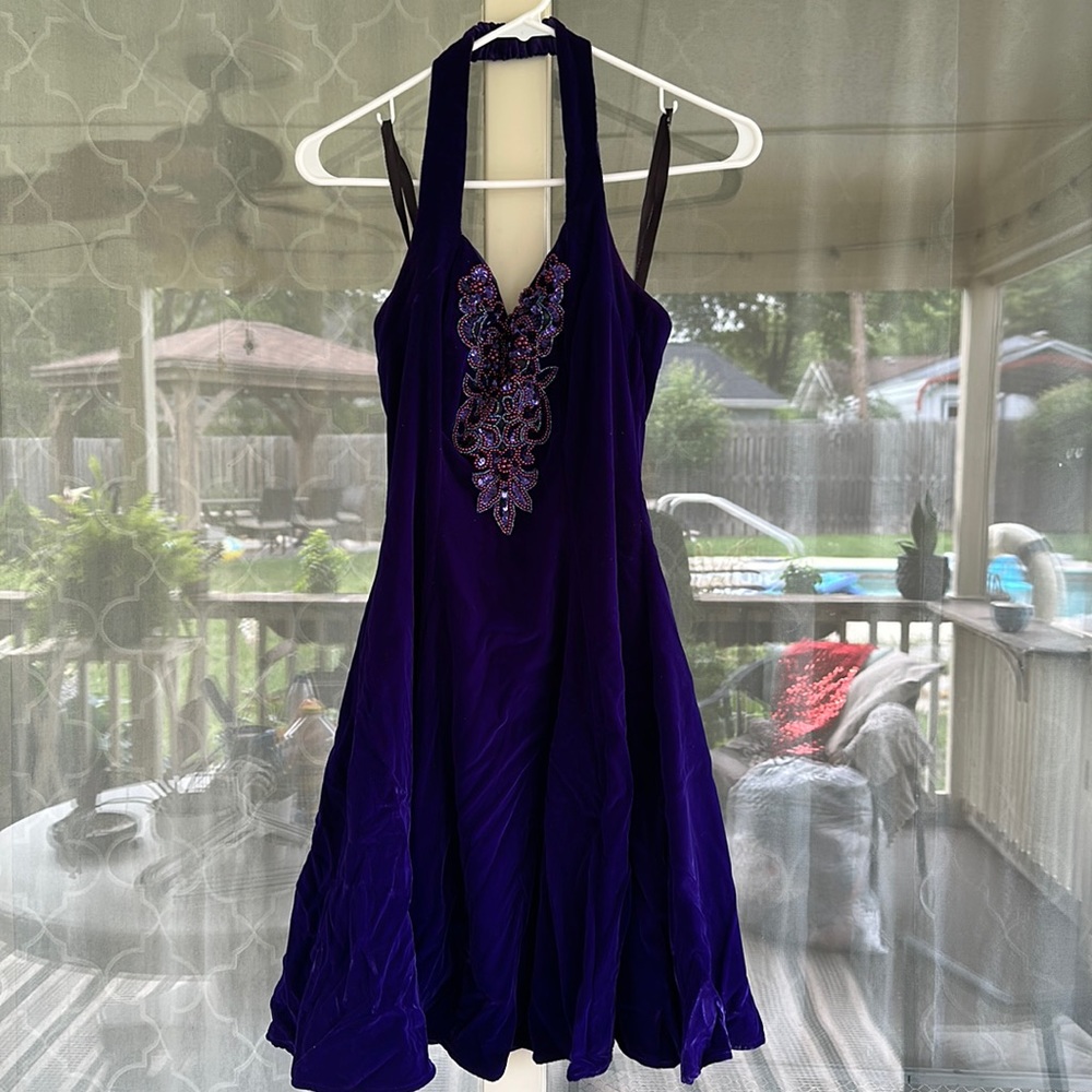 Purple velvet dress